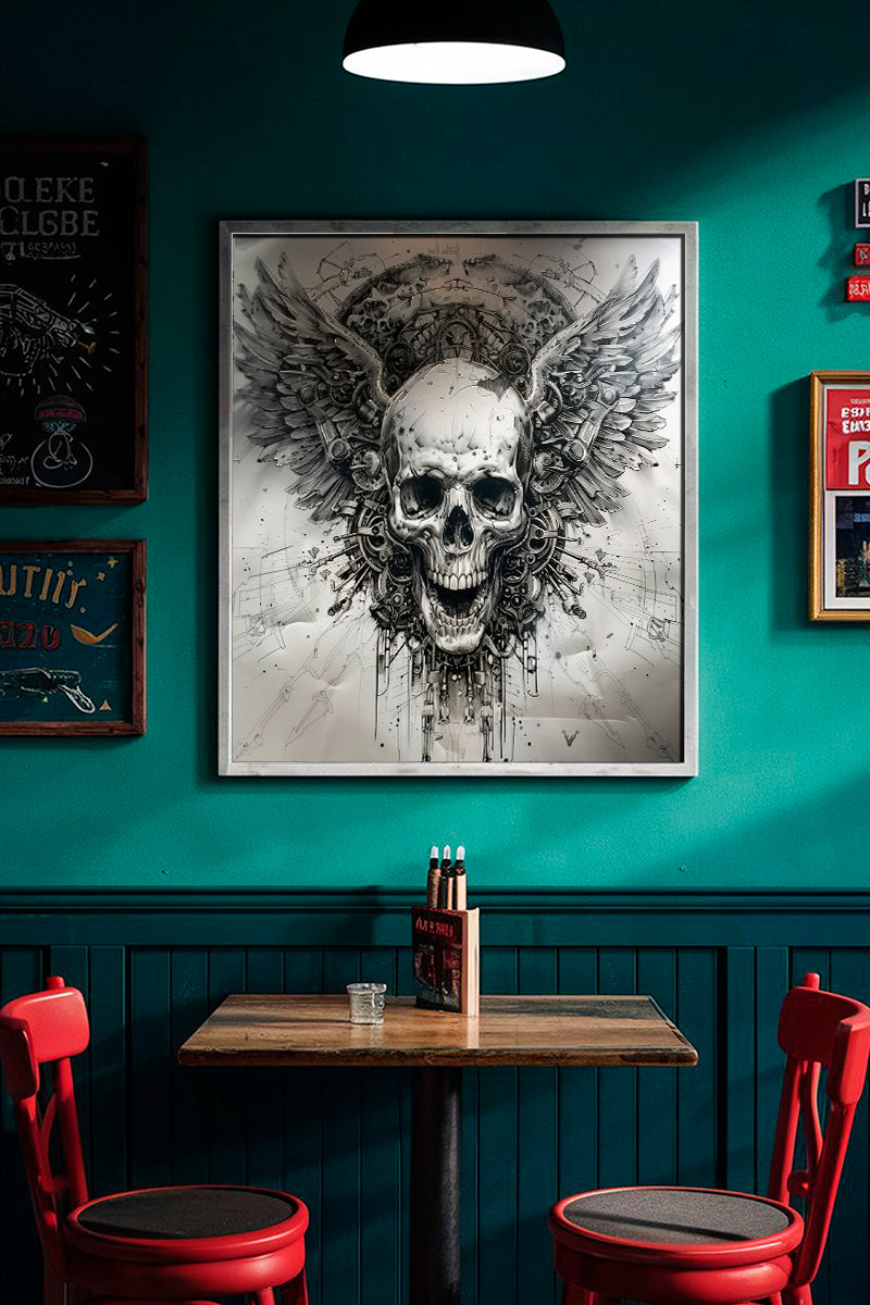 Biker Winged Skull