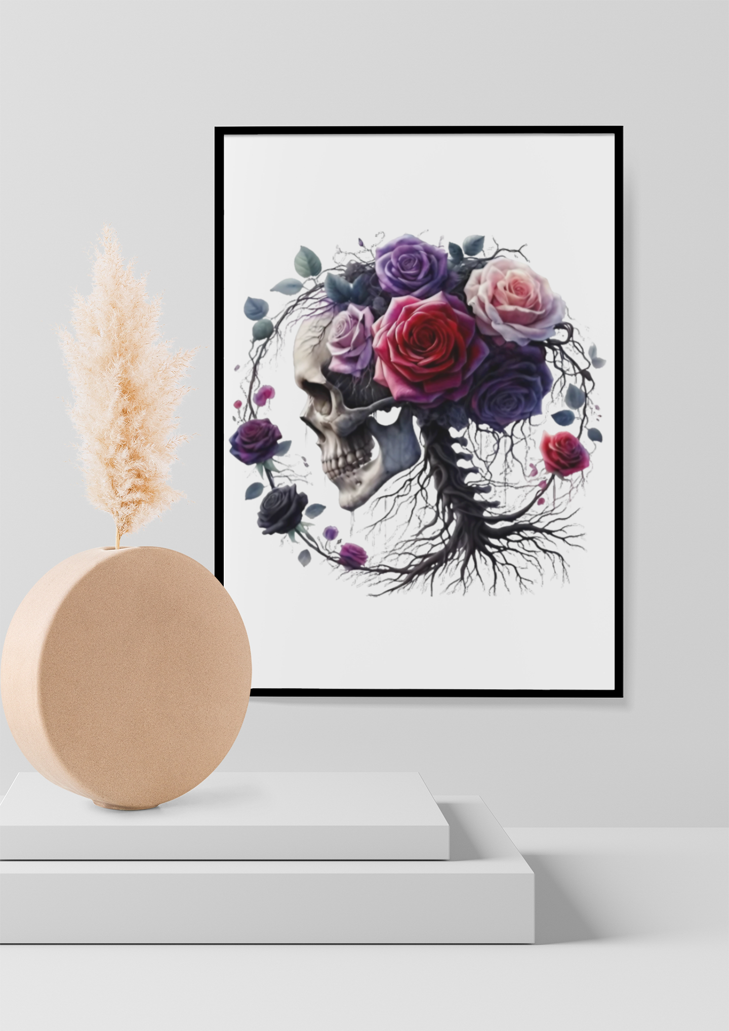 Floral Skull Framed poster