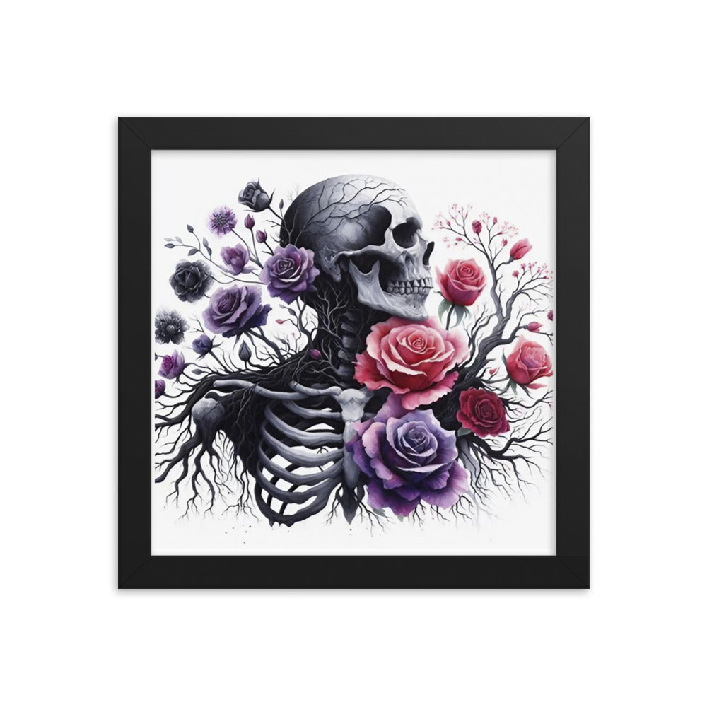 Floral Skeleton Framed poster