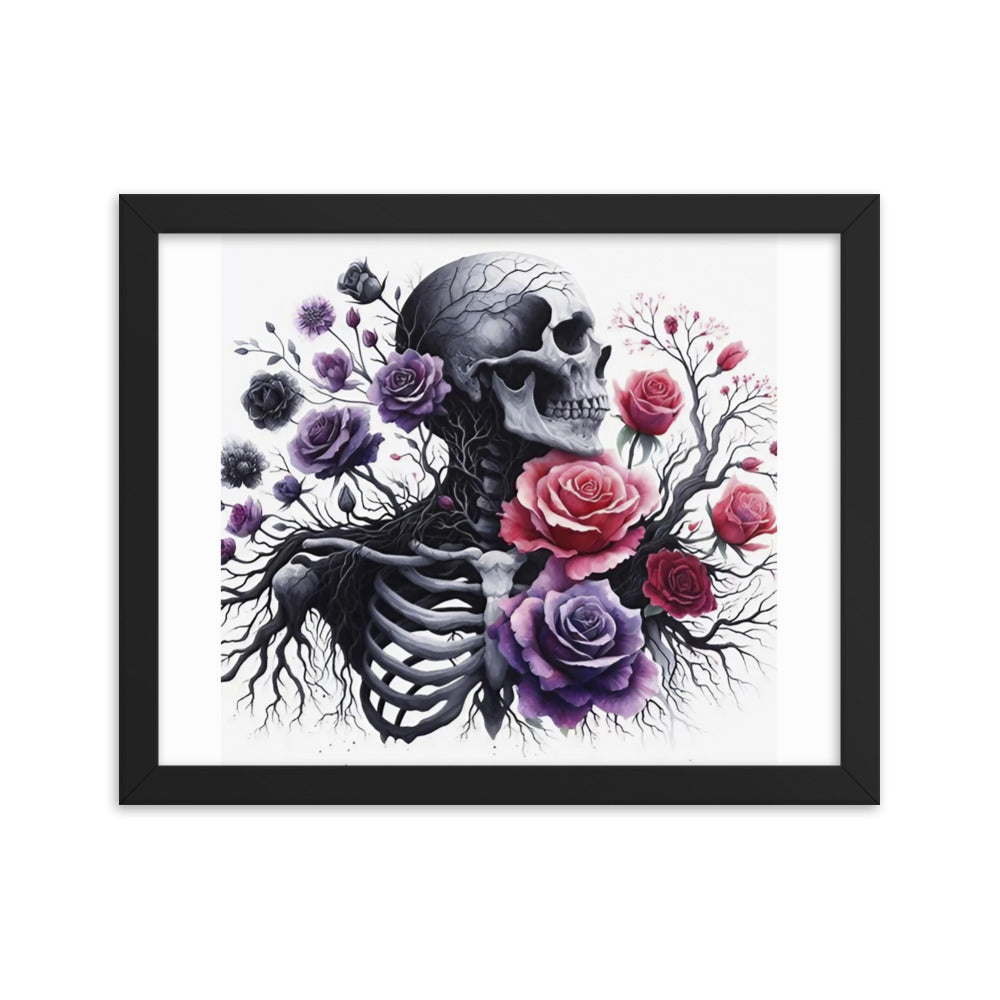 Floral Skeleton Framed poster