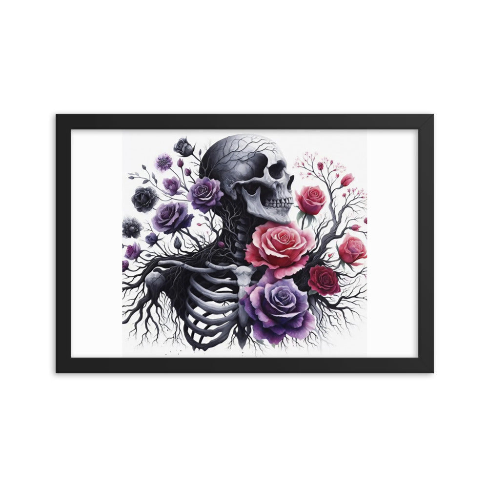 Floral Skeleton Framed poster