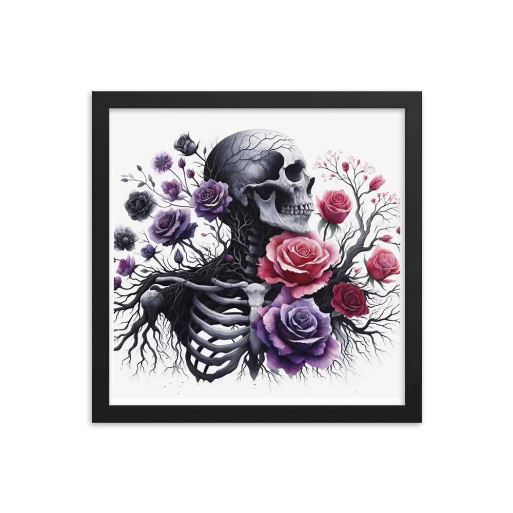 Floral Skeleton Framed poster