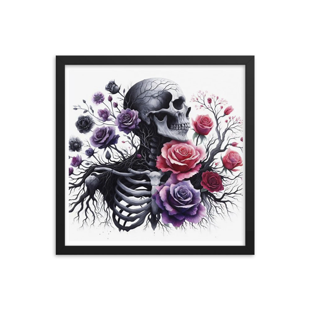 Floral Skeleton Framed poster