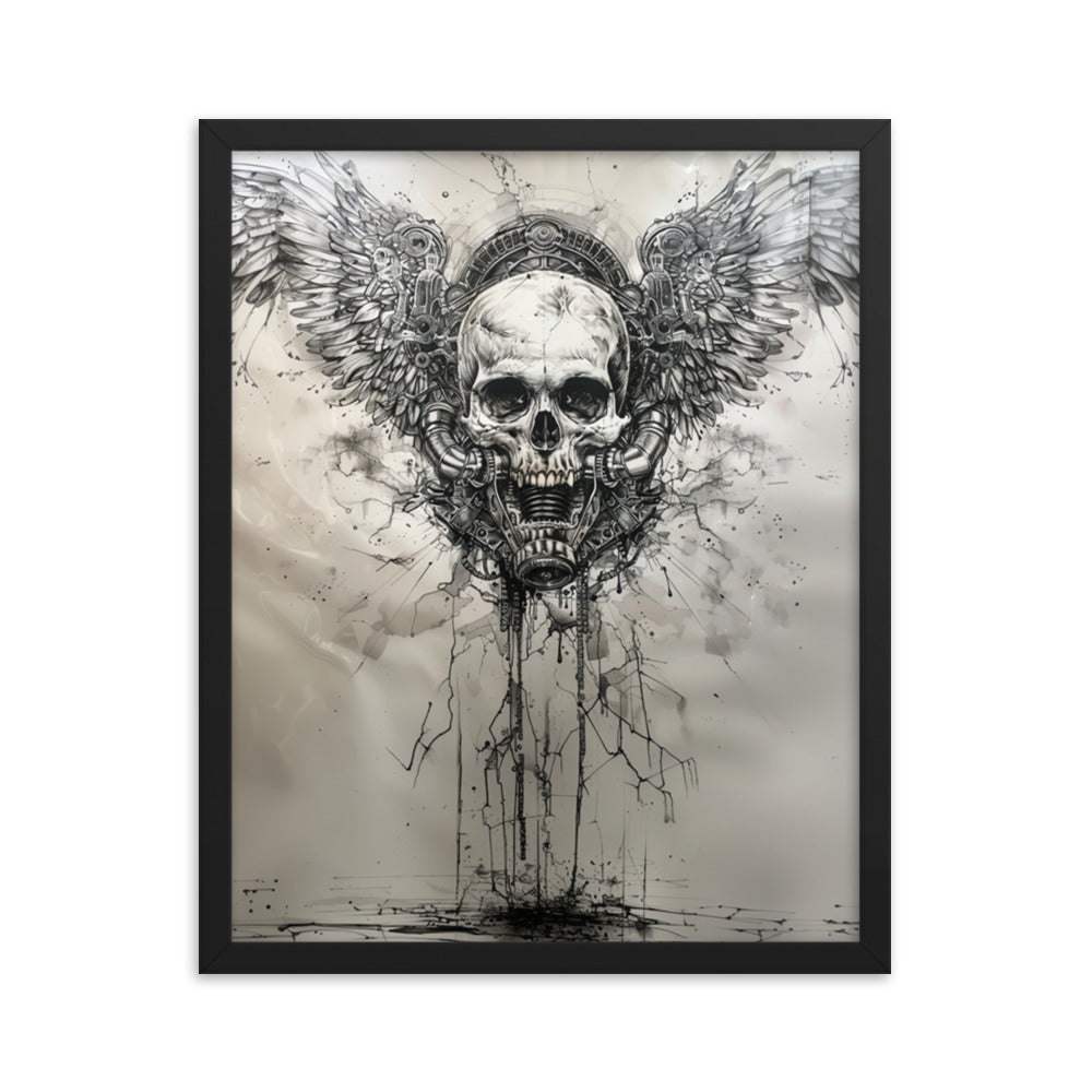 Winged Skul Fuel  Leak Framed poster