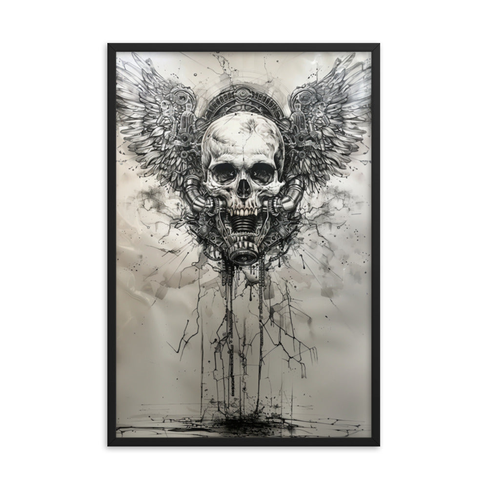 Winged Skul Fuel  Leak Framed poster