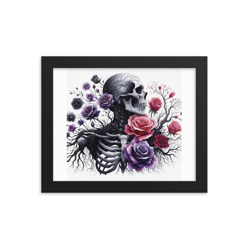 Floral Skeleton Framed poster