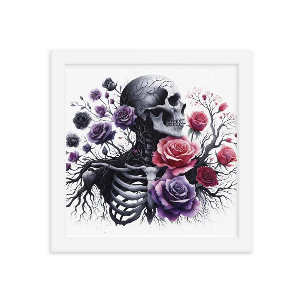 Floral Skeleton Framed poster