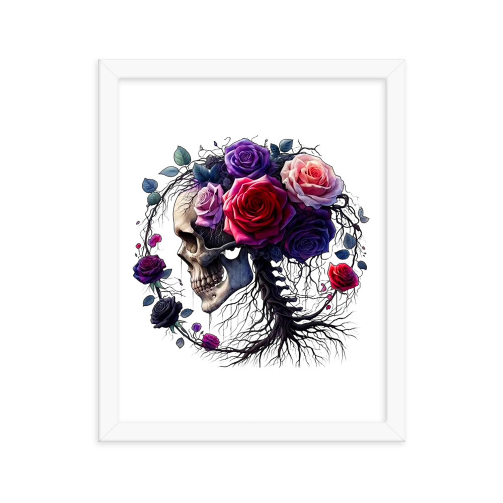 Floral Skull Framed poster