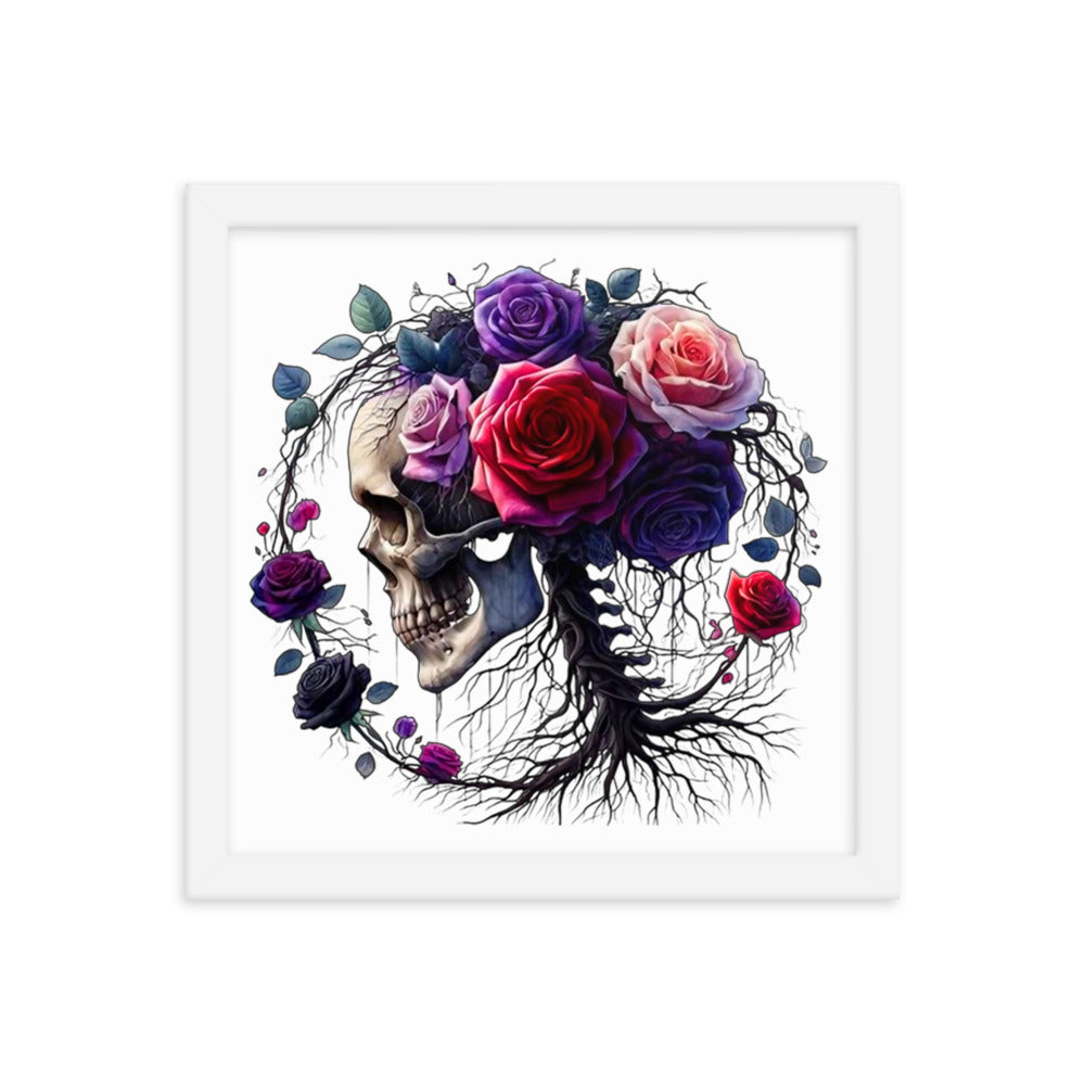 Floral Skull Framed poster