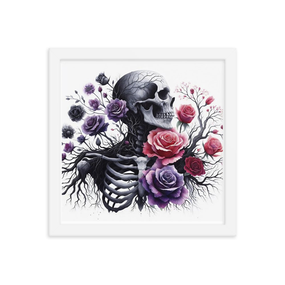 Floral Skeleton Framed poster