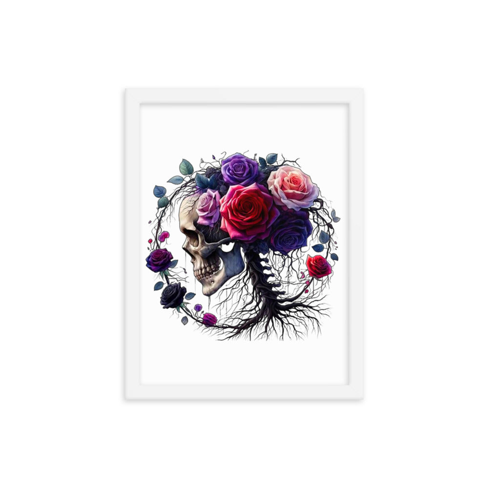 Floral Skull Framed poster