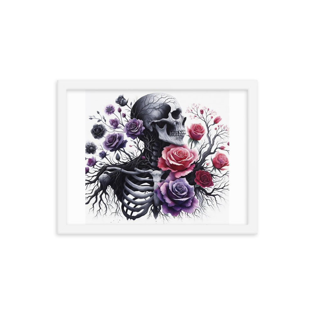 Floral Skeleton Framed poster