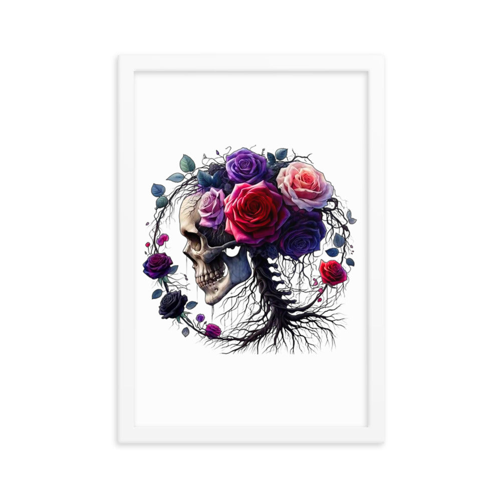 Floral Skull Framed poster