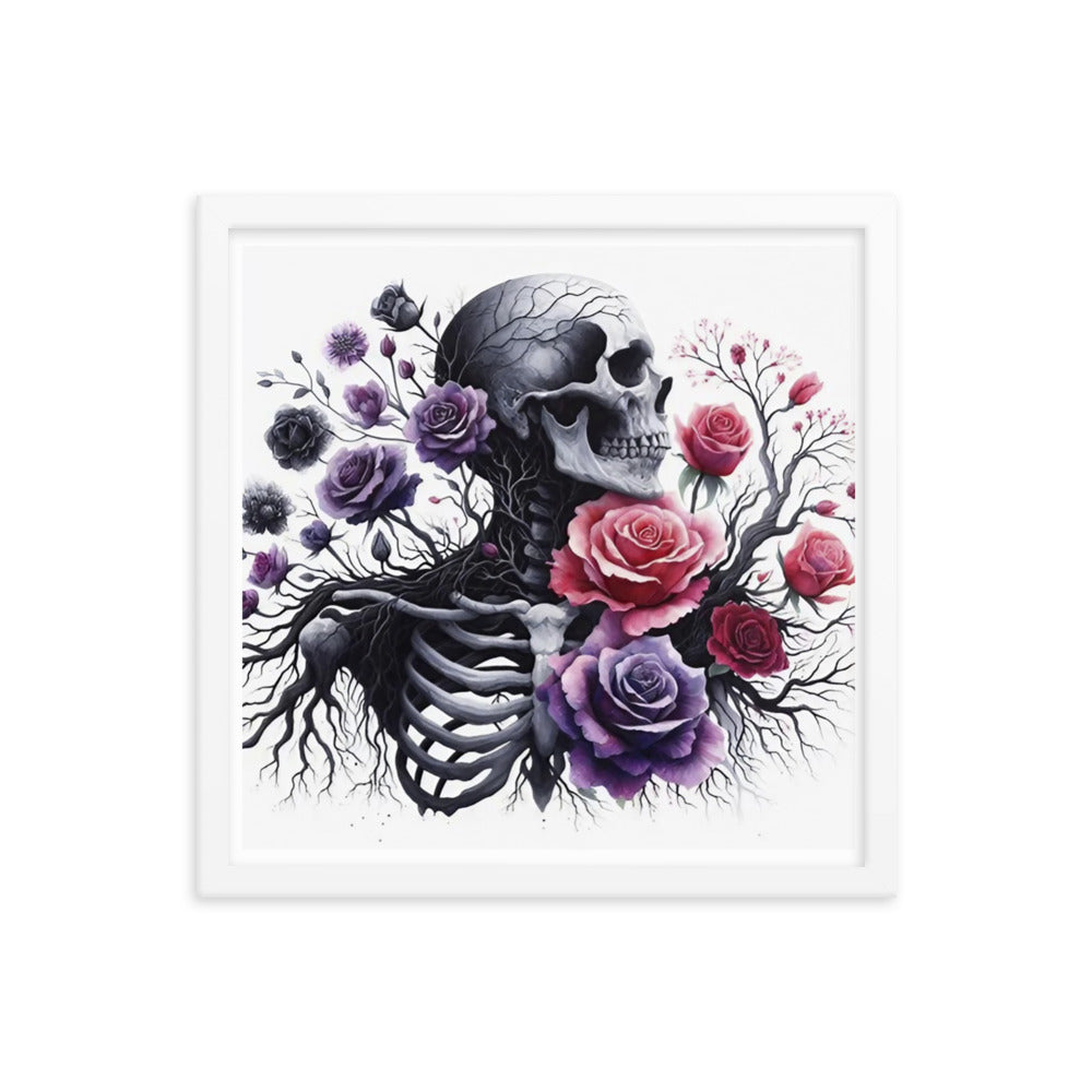 Floral Skeleton Framed poster