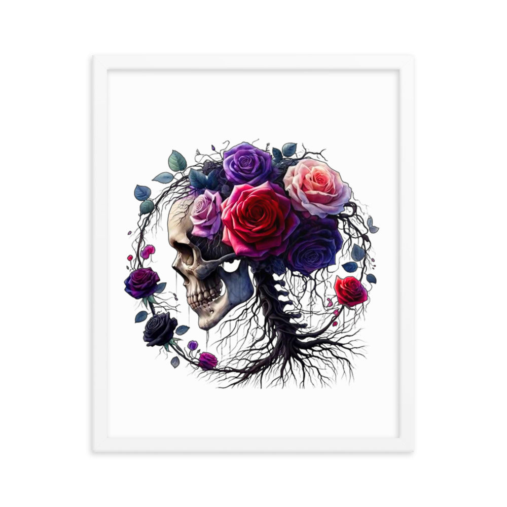 Floral Skull Framed poster