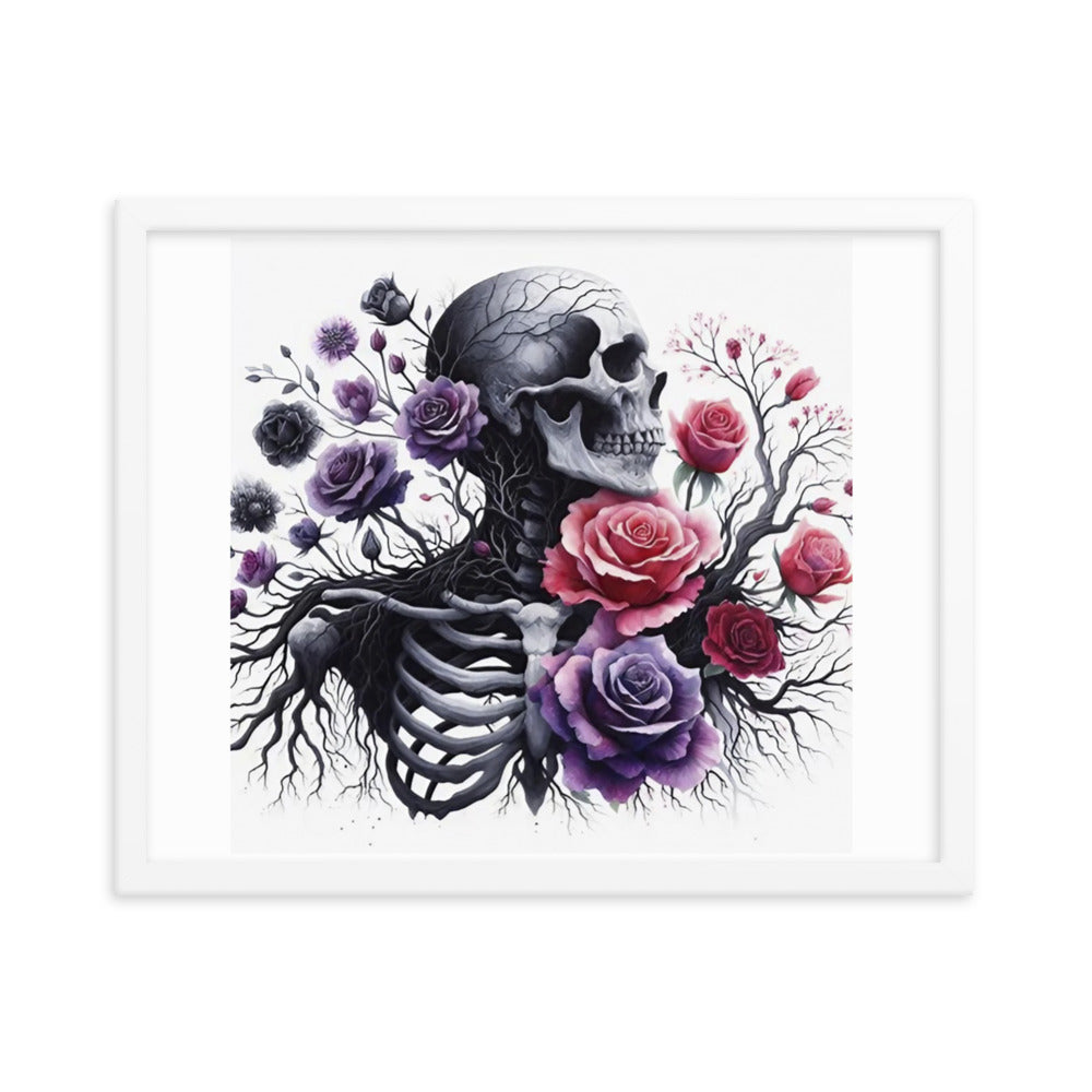 Floral Skeleton Framed poster