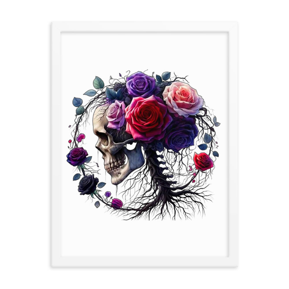 Floral Skull Framed poster