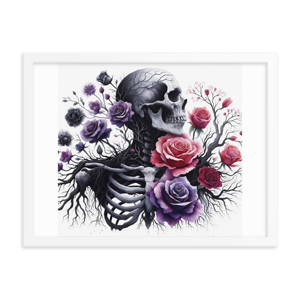 Floral Skeleton Framed poster