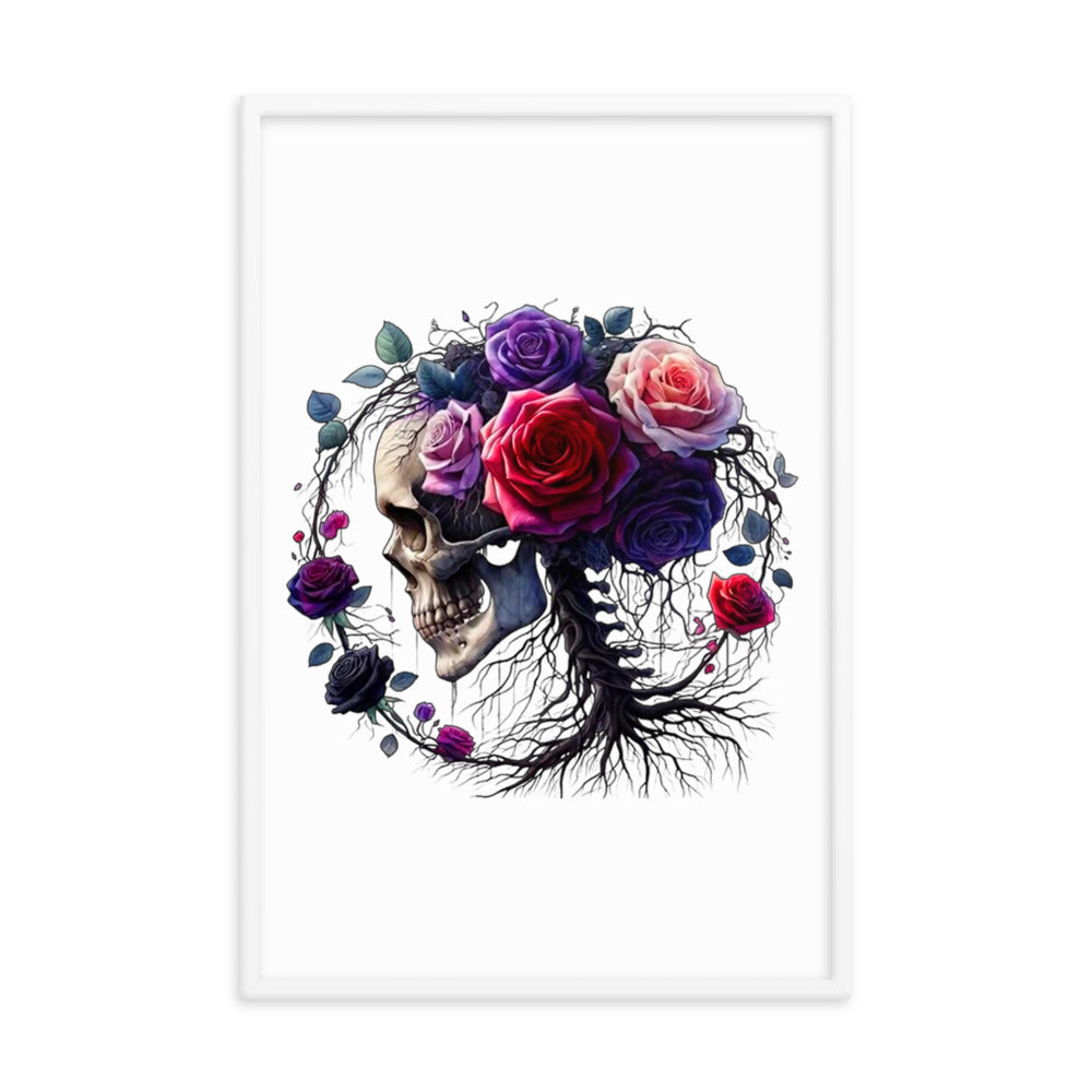 Floral Skull Framed poster