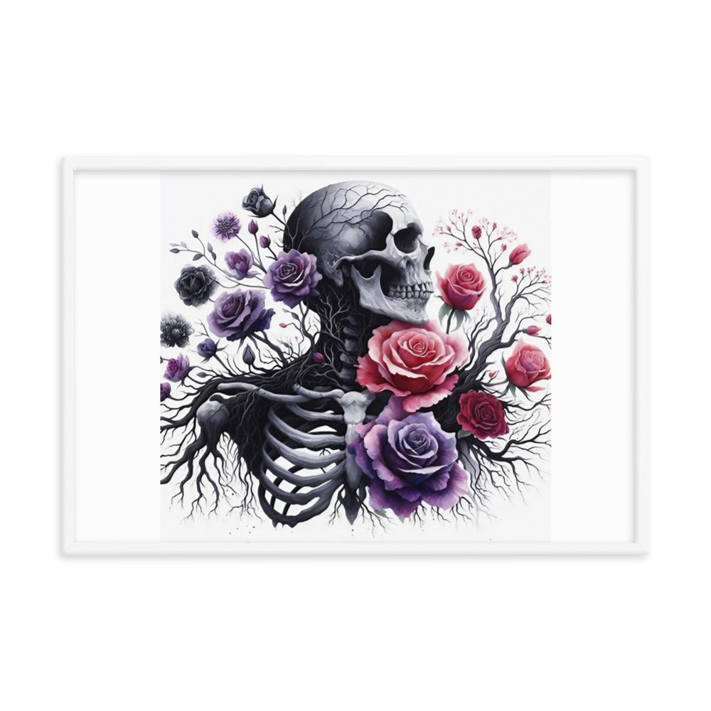 Floral Skeleton Framed poster