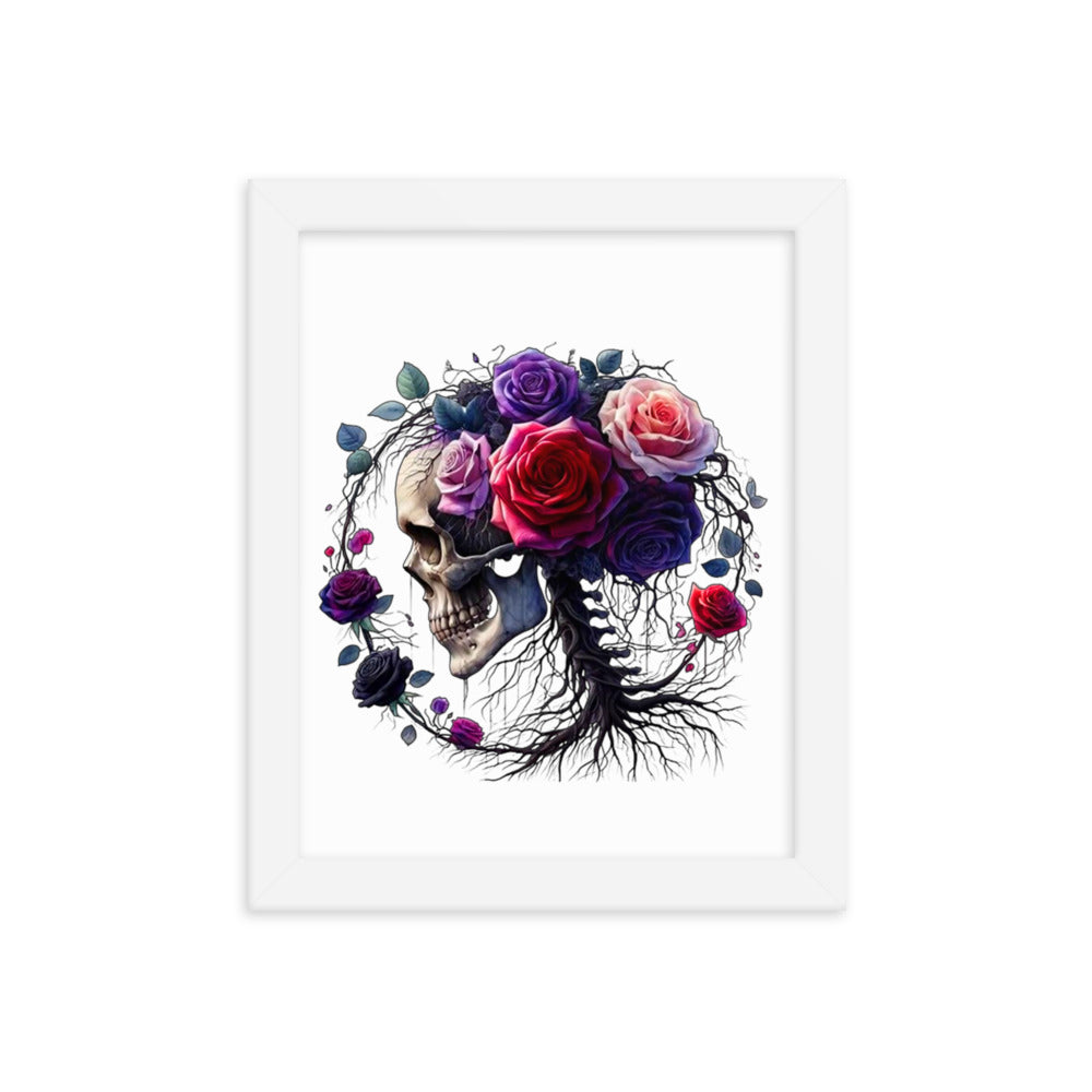 Floral Skull Framed poster