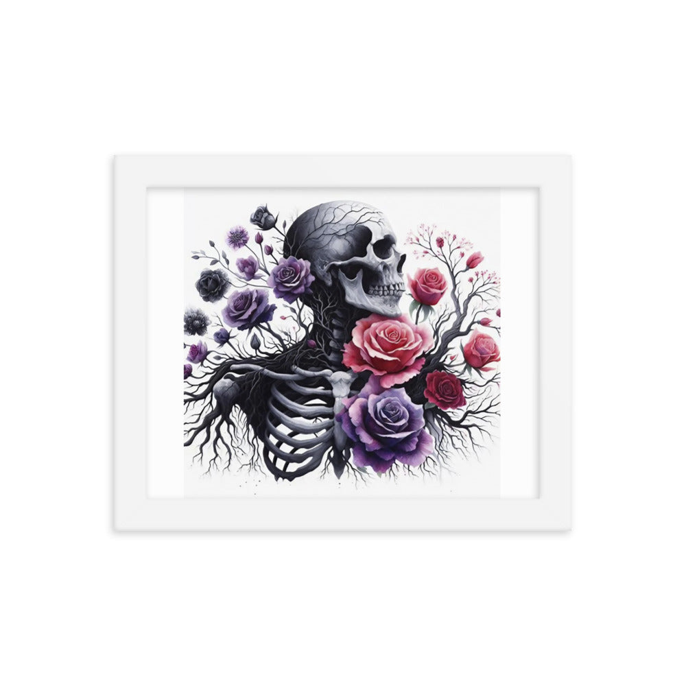 Floral Skeleton Framed poster