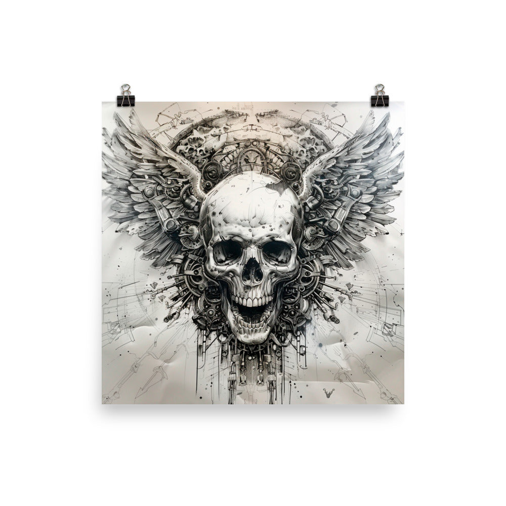 Biker Winged Skull