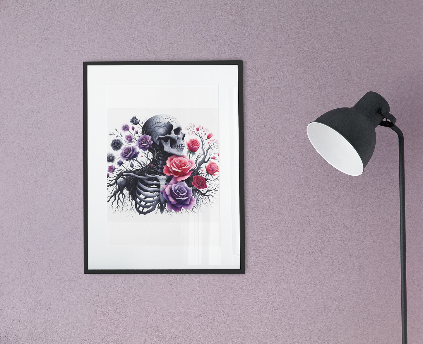 Floral Skeleton Framed poster