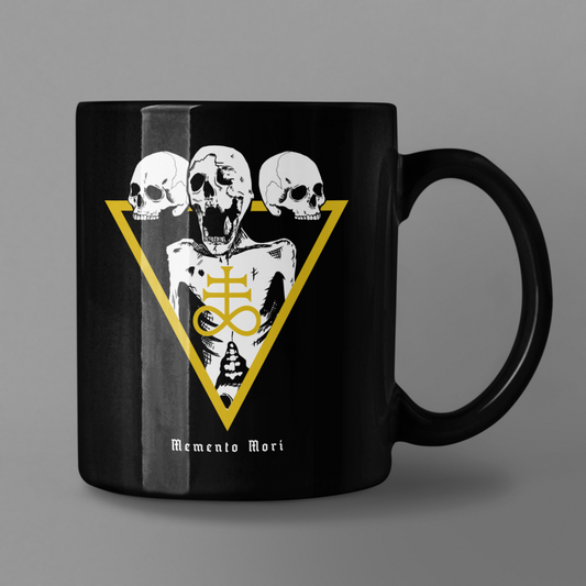 Memento Mori Black Glossy Mug